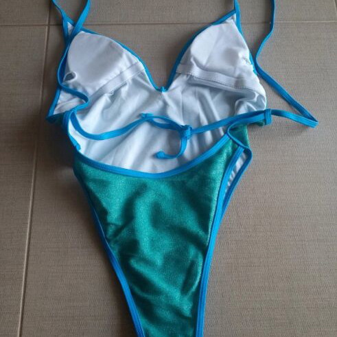 Iridescent one-piece swimsuit new, blue turquoise