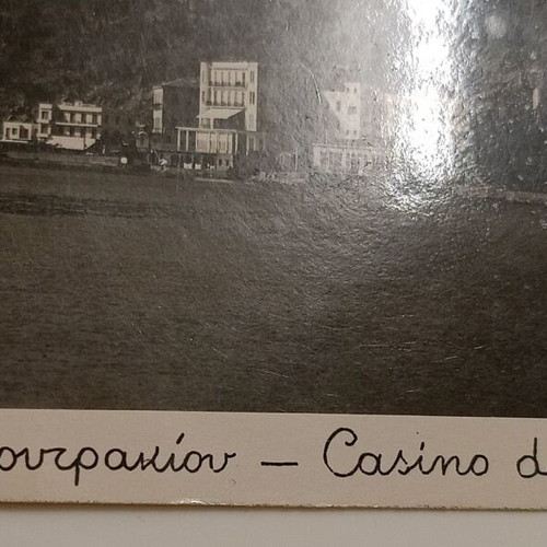 Postcard Casino Loutrakiou black and white used, dated 1940