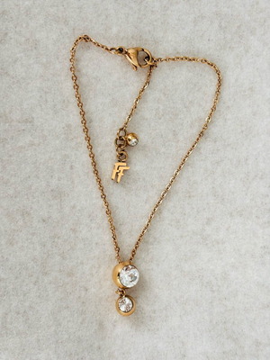 Folli Follie rose gold bracelet with 3 zircons like new