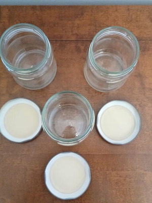 Glass jars with lids, set of 3, 7 cm diameter, 11 cm height