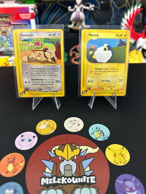Aquapolis cards used, bundle of 2 Mareep and Smeargle