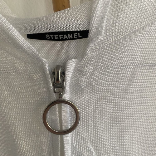 Stefanel summer jacket like new, white and beige, medium small