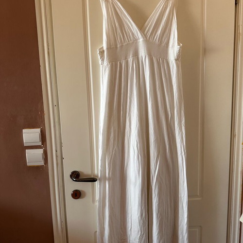 White dress made of eco fabric tencel used