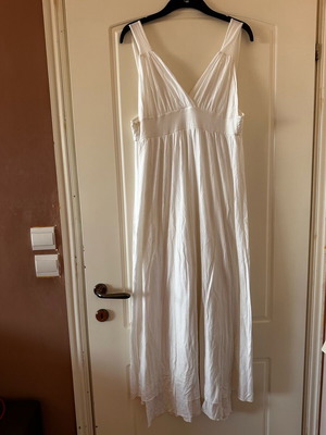White dress made of eco fabric tencel used
