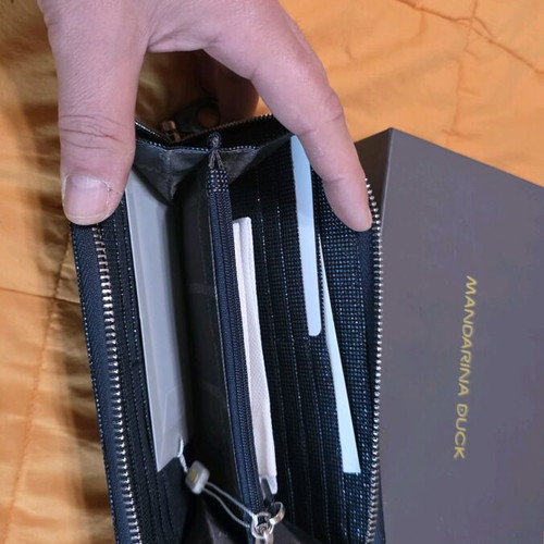 Mandarina Duck Large Women's Wallet New, Black with Glitter