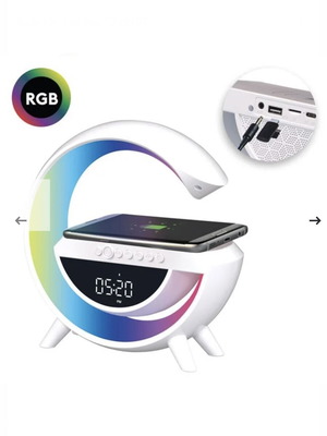Bluetooth Speaker 4 in 1 like new with clock, light, and wireless charging