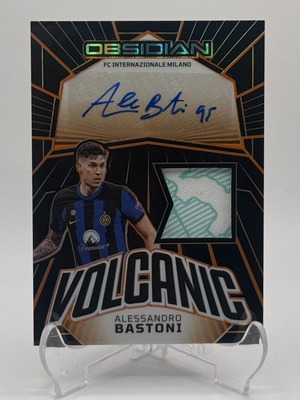 2023-24 Obsidian Alessandro Bastoni Volcanic Material Jersey Orange Auto card