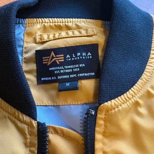 Alpha Industries jacket like new, black and yellow, size M