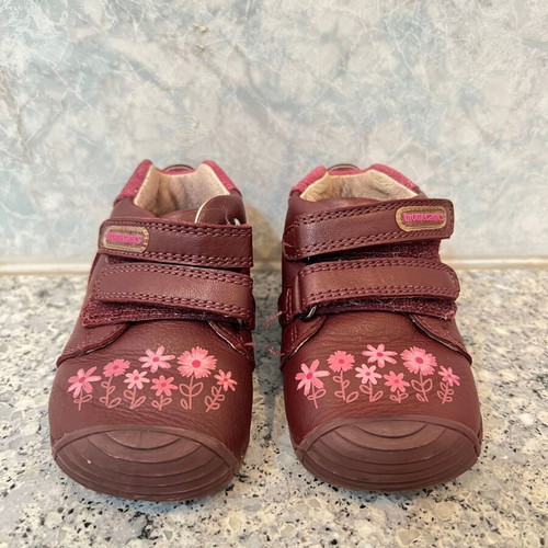 Biomecanics anatomical boots used, burgundy with floral design for girl