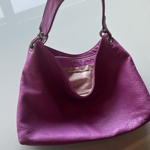 Bag Made in Italy shoulder, Vera Pelle quality, like new, pink and purple
