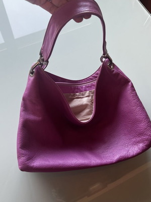 Bag Made in Italy shoulder, Vera Pelle quality, like new, pink and purple