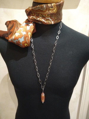 Necklace silver chain with removable pendant