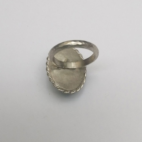 Handmade 925 silver ring with aquamarine cabochon 23x16 mm new