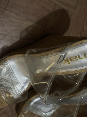 Nak transparent platform sandals new, beige, size 37