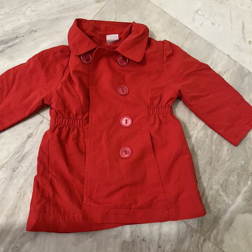Mauli red toddler trench coat like new, size 98 cm, 2 years