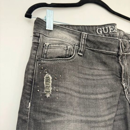 Guess jeans like new with rhinestones, black and grey, size M