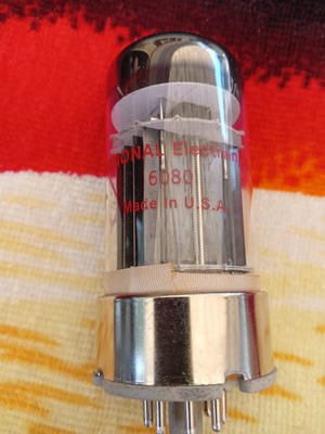 Vacuum tube 6080 new, dual triode power type made in USA