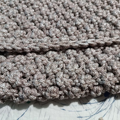 Knitted shoulder bag handmade new pink shade