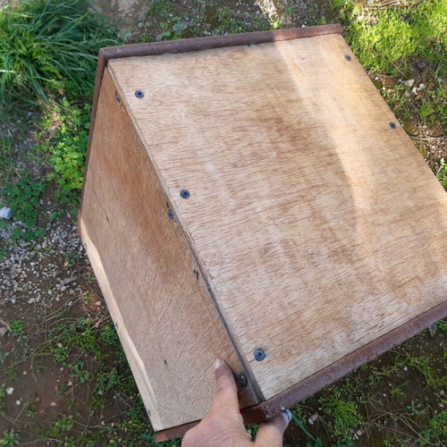 Box for moped used, handmade, heavy-duty iron construction