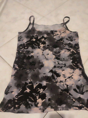Tezenis cotton tank top used, size M-L, black-gray-pink