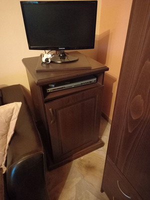TV furniture and mini bar fridge used, mahogany for professional use