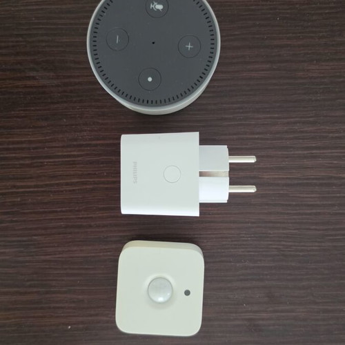 Alexa Echo Dot 2nd Gen with Philips Hue smart plug and motion sensor