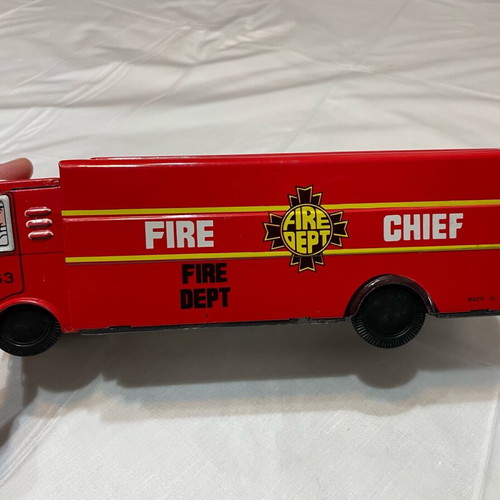 Japanese Tin Fire Truck Toy Like New