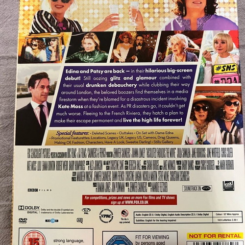 Absolutely Fabulous The Movie DVD like new without Greek subtitles