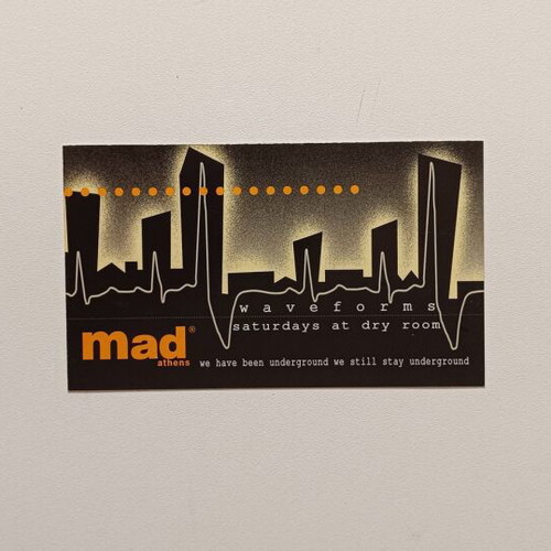 Vintage Flyer Mad Athens 'Waveforms' Dry Room 1999 like new