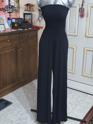 River Island strapless jumpsuit black XS-S like new, viscose