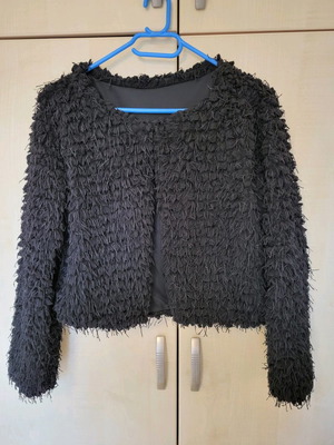 Ζακετάκι crop μαύρο σαν καινούριο, για small και medium