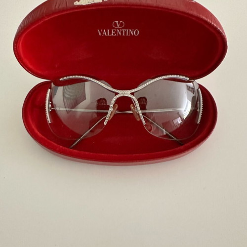 Valentino vintage 90s glasses with strass like new, silver