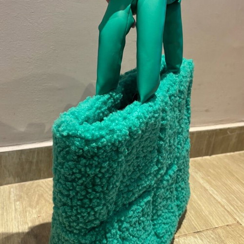 Topshop green bouclé textured handbag like new