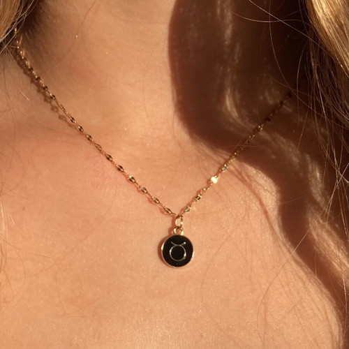 Zodiac jewelry new, gold-colored stainless steel