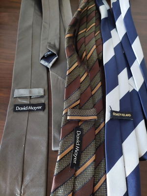 Set of 2 silk ties David Mayer used with free 3rd River Island tie
