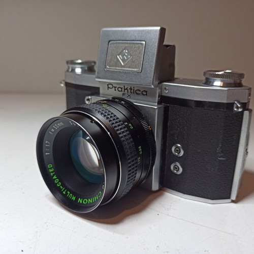 Vintage Film Camera Practica FX used without lens with TLR-style viewfinder