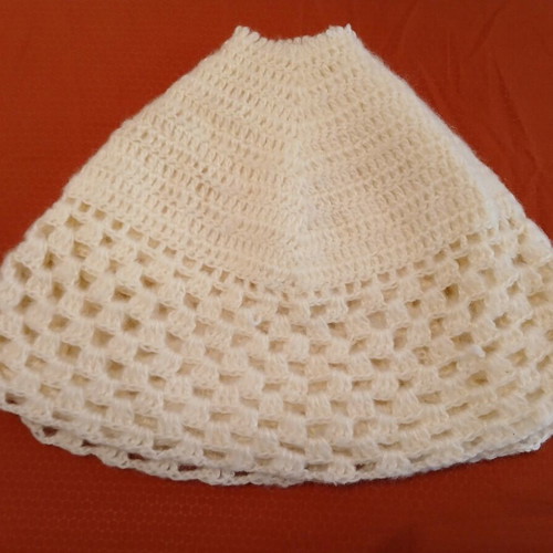 Handmade knitted cape unfinished