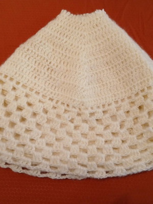 Handmade knitted cape unfinished