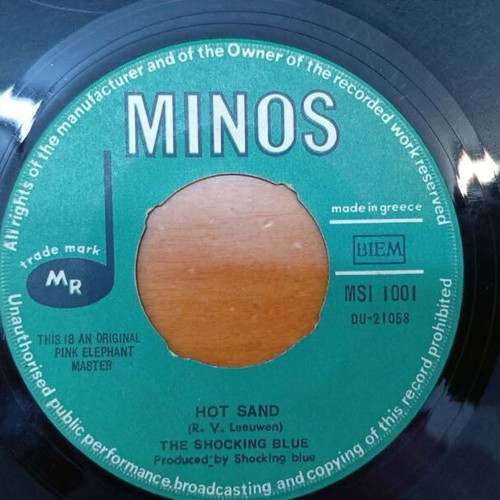 Shocking Blue Venus Hot Sand 7’ vinyl record used, rock