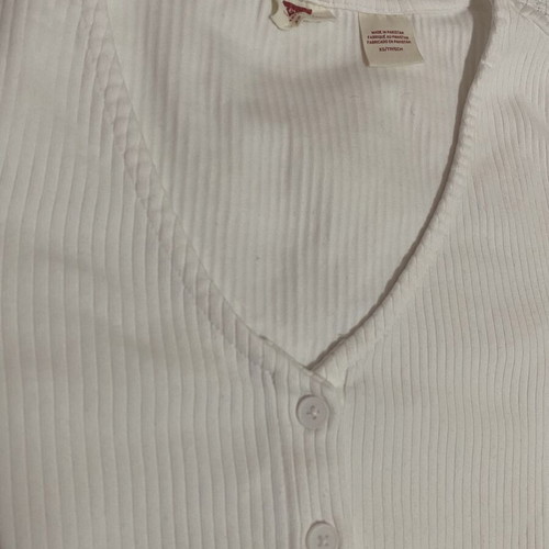 Levi's women's ribbed blouse with buttons and V-neck, like new, white, XS