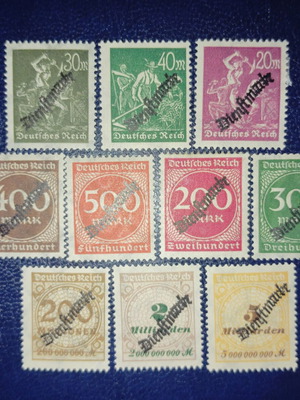 Weimar Germany mint postage stamps lot