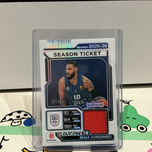 Isaïa Cordinier Panini Contenders Jersey Patch Card 2025-26