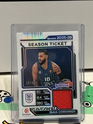 Isaïa Cordinier Panini Contenders Jersey Patch Card 2025-26