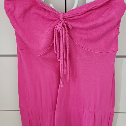 Makó strapless dress used, midi, pink, size small, Rouge Paris