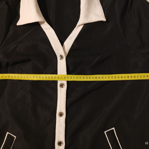 SHEIN Curve Maxi Black Shirt Dress with White Details, 1XL