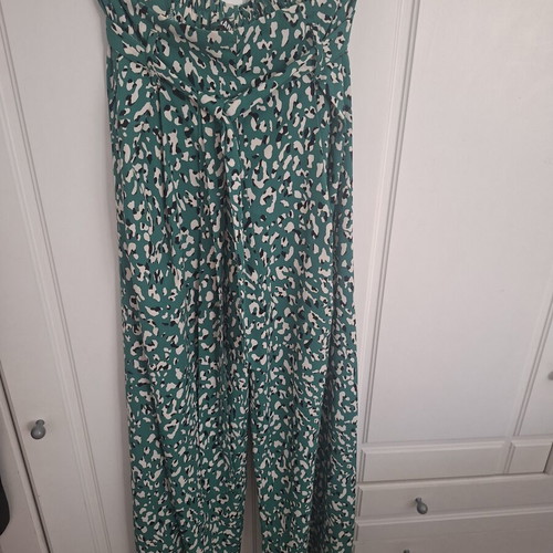 High-waist pants with belt like new, green, size S