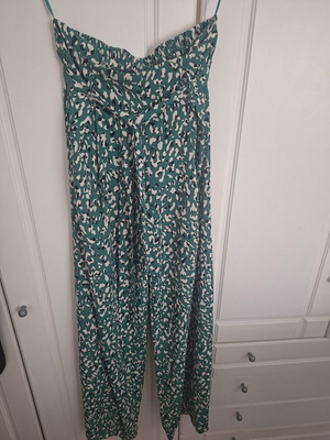 High-waist pants with belt like new, green, size S