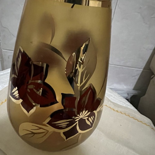 Vase new in brown gold vintage shades
