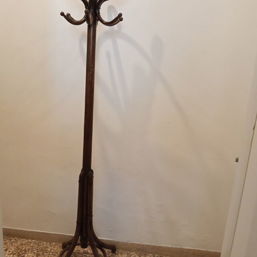 Wooden coat stand, solid wood, 2 meters high