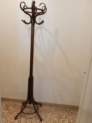 Wooden coat stand, solid wood, 2 meters high